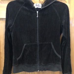 Juicy Couture (circa 2000) velour zip front hoodie jacket.